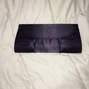 Black satin clutch NWOT